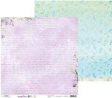 Scrapbook sheet Beautiful Flowers 03 violets, text