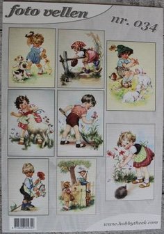 Photo cutting sheet 034 Nostalgic vintage children cards
