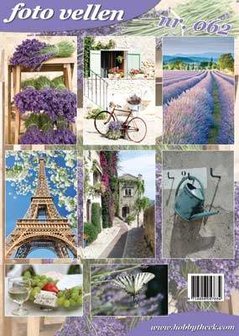 Fotovel, knipvel 062 Frankrijk Provence paarse lavendel kaartjes