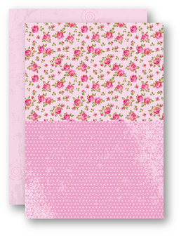 Basic paper, background sheet pink roses post mail text
