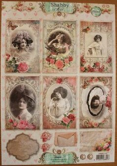 Knipvel Shabby Chic Photos 1307 vintage brocante dames kaartjes