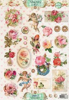Cutting sheet Shabby Chic Specials 1303 vintage angels and roses