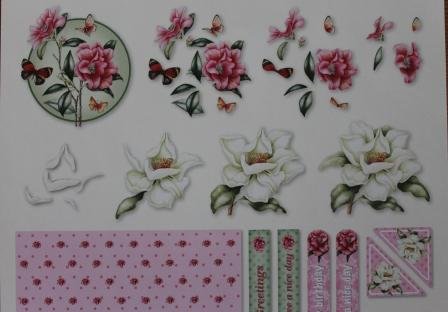 Cutting sheet combi sheet &amp; labels JBS roses, flowers