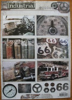 Cutting sheet Industrial Photos 1315 vintage route 66 cars etc.