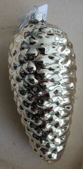 Vintage brocante glazen kerstballen dennenappels eikels zilveren grote