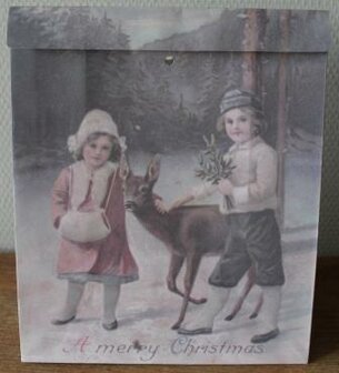 Cadeautasjes gift bags vintage brocante kindjes hertje kerstbomen JDL stijl