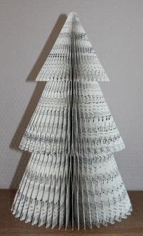 Kerstboompje muziekpapier 3d decoratie magneet honeycomb groot 3