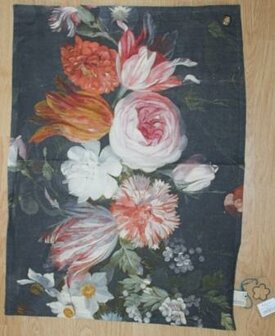 Keuken theedoek botanische bloemen schilderij Imbarro Lady Rose romantische tea towel