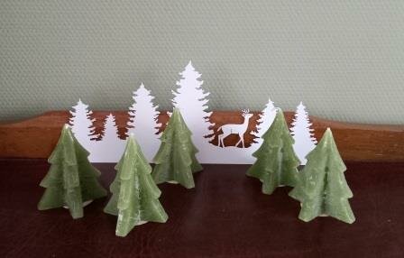 Decoratieve kaarsen oudgroene dennen kerstboompjes kerstbomen goedkope 8 cm 3