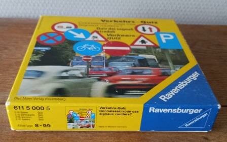 Oude vintage brocante spel Verkeersquiz verkeersborden game traffic signs quiz 1975 Ravensburger 3