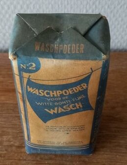 Oude vintage brocante verpakking waschpoeder no 2 zeldzaam verzamelaars washing powder 3