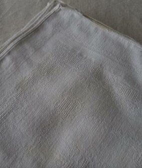Set 6 oude vintage brocante witte servetten stoffen damasten napkins 1