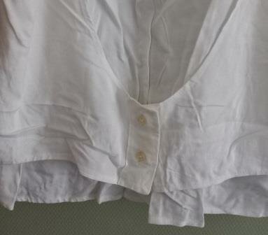 Vintage brocante witte dameshemdje giletje knoopjes kleding M L Nankinette Design shirt vest 2