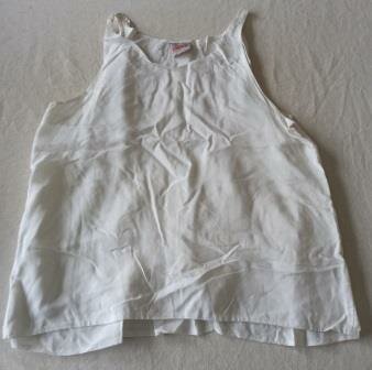 Vintage brocante witte dameshemdje giletje knoopjes kleding M L Nankinette Design shirt vest 4