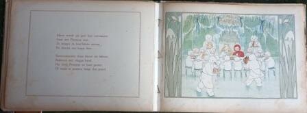 Antiek oud vintage brocante prentenboek Marietje in Sneeuwland 1909 kerstmis 2