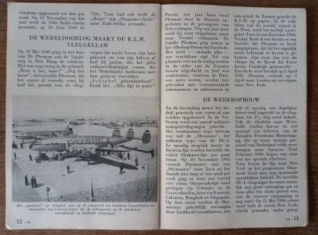 Oud vintage brocante studieboekje AO 492 1954 Dr Plesman&#039;s levenswerk geschiedenis KLM Dutch booklet 1