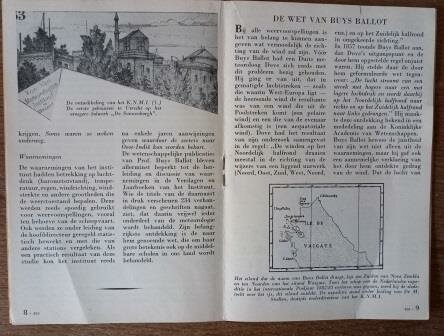 Oud vintage brocante studieboekje AO 495 1954 C.H.D. Buys Ballot 100 jaar KNMI weerbericht Dutch study booklet 1