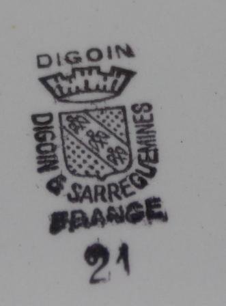 Oude Franse brocante dekschaal, ovaal met roos