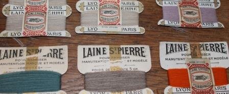 Oud brocante kaartje stopwol Laine St Pierre