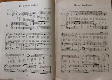 Oud brocante muziekboek Levensmorgen Kinderliederen