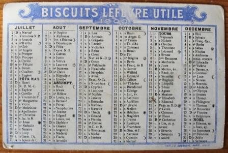 Oude Franse brocante minikalender 1900 reclame