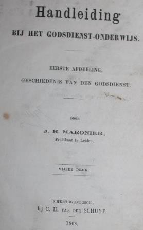 Brocante antiek boekje Handleiding godsdienst-onderwijs 1868