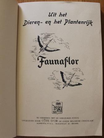 Oud brocante verzamelplaatjesboek Faunaflor Côte d'Or 1952