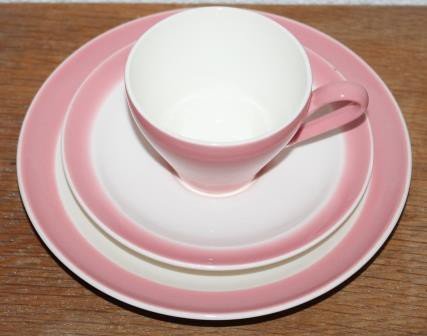 Breakfast set Regout Sphinx; vintage pale pink cup & saucer & plate