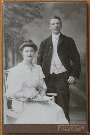 Antique vintage brocante sepia photo, picture, married couple 2