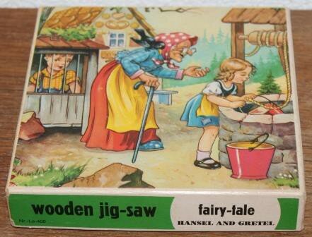 Vintage brocante houten sprookjes puzzel Hans & Grietje