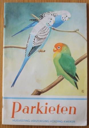 Vintage brocante Dutch book Parkieten (parakeets)