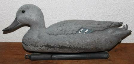 Decorative vintage natural gray plastic decoy duck