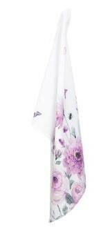 Kitchen tea towel lilac pink flowers Clayre & Eef