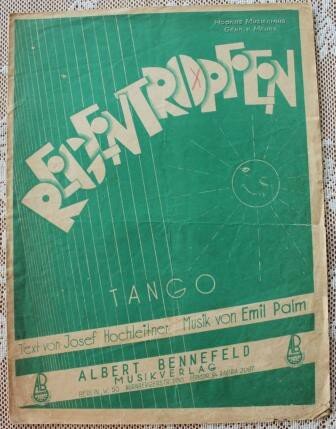 Vintage brocante sheet music Regentropfen Tango