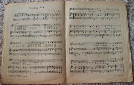 Vintage brocante bladmuziek Donna Ria Samba