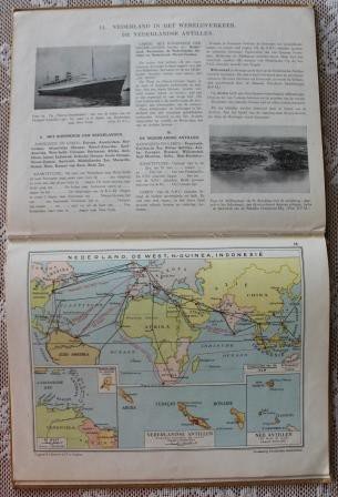 Vintage brocante Dutch atlas of Nederland, De West en Indonesië 1957