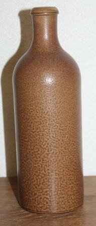 Vintage brocante dark brown stoneware jug, bottle