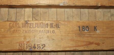 Vintage brocante dubbele houten sigarenplank, mal, 2 rijen
