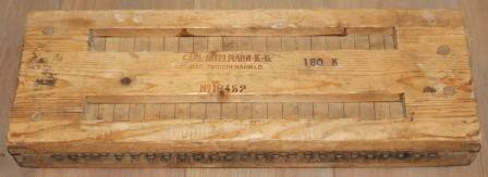 Vintage brocante dubbele houten sigarenplank, mal, 2 rijen
