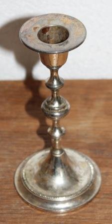 Vintage brocante silver plated (?) candle holder higher model