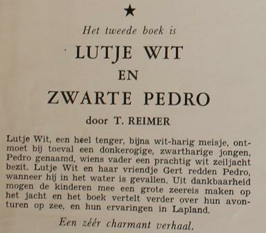 Vintage brocante kinderboek De Pennewips & Lutje Wit en Zwarte Pedro 1953