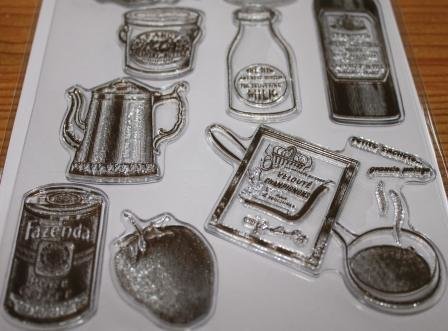 Clear stamps set vintage food and drinks