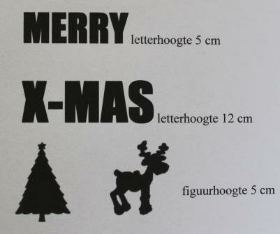 Houten kerstdeco set MERRY X-MAS, groot, hobbymateriaal