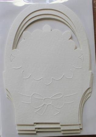 Basic paper 3D cards flower basket with envelopes