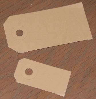 Bruine kraft kartonnen label, groot, set van 4, 4x8 cm
