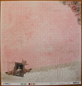 Scrapbookvel Très Chic 09 roze, vintage fotolijst, teksten