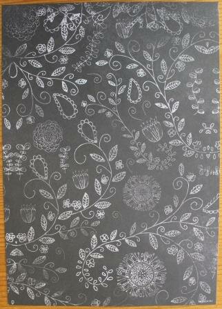 Basispapier achtergrondvel Creative Chalk 191 ruitjes, bloemen, lucky day