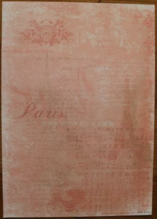 Basispapier achtergrondvel Très Chic 148 rozen tekst Parijs