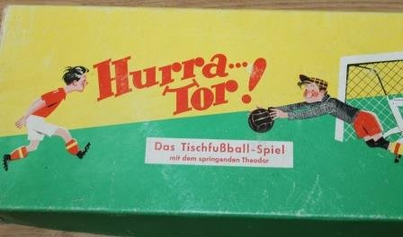Oud vintage brocante tafelvoetbalspelletje Hurra Tor verzamelaars speelgoed 5