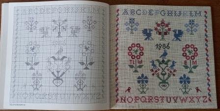 Vintage brocante hobbyboekje Werken met merklappen motieven en telpatronen borduren embroidery 3